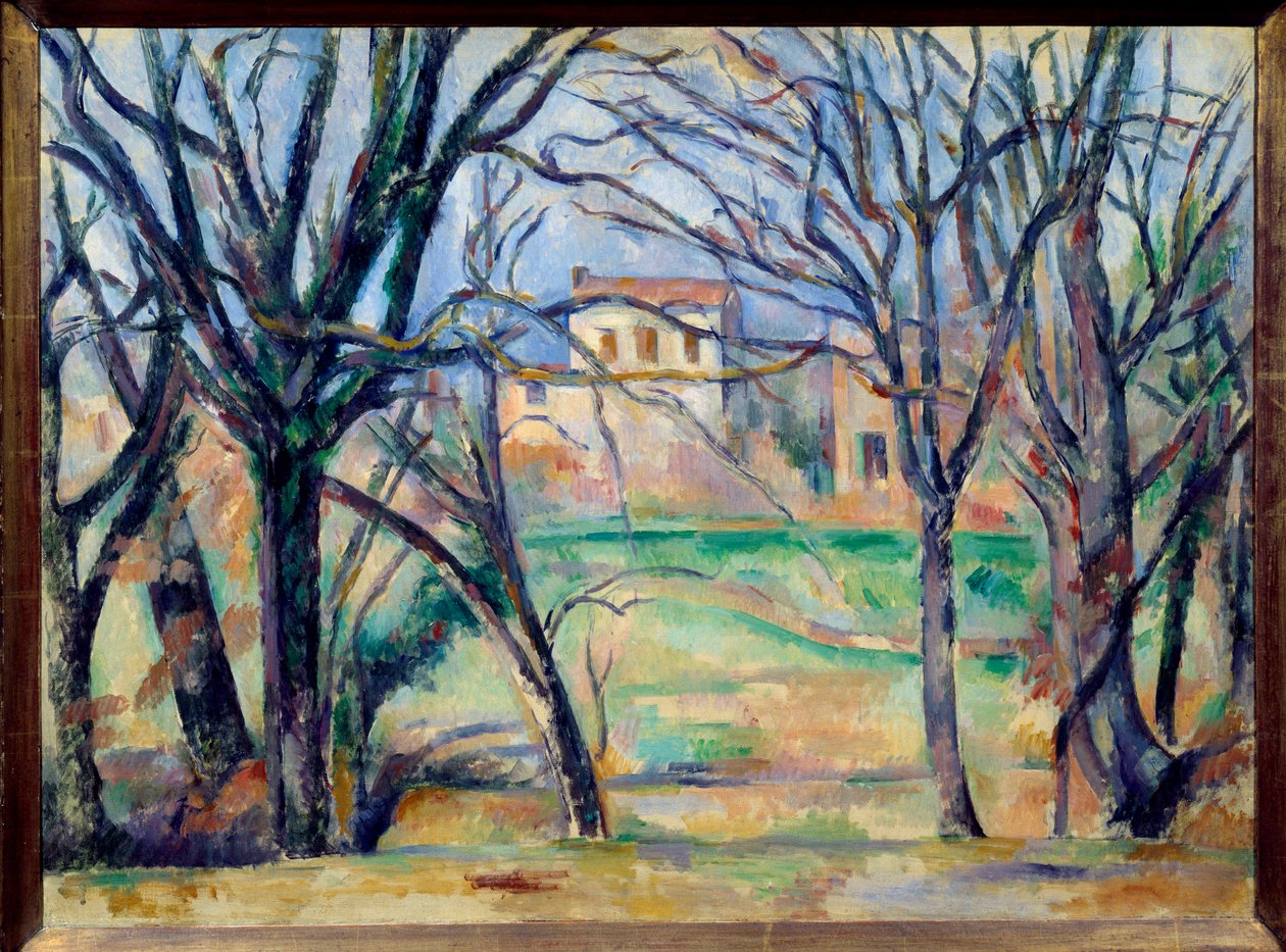 Bäume und Häuser von Paul Cézanne