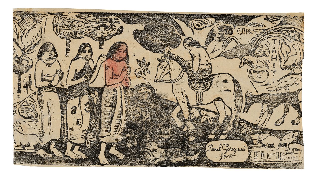 Umzug, aus der Suite der späten Holzschnitte von Paul Gauguin