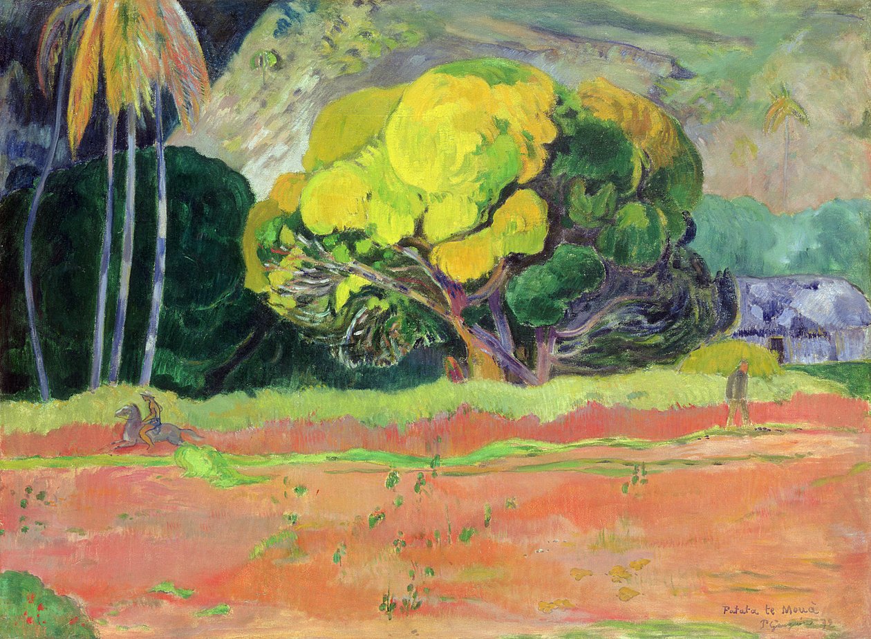 Fatata te Moua (Am Fuße des Berges) von Paul Gauguin