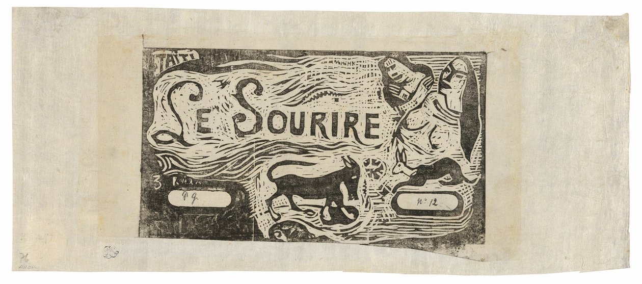 Fuchs, Büsten von zwei Frauen und ein Kaninchen, Kopfstück für Le sourire von Paul Gauguin