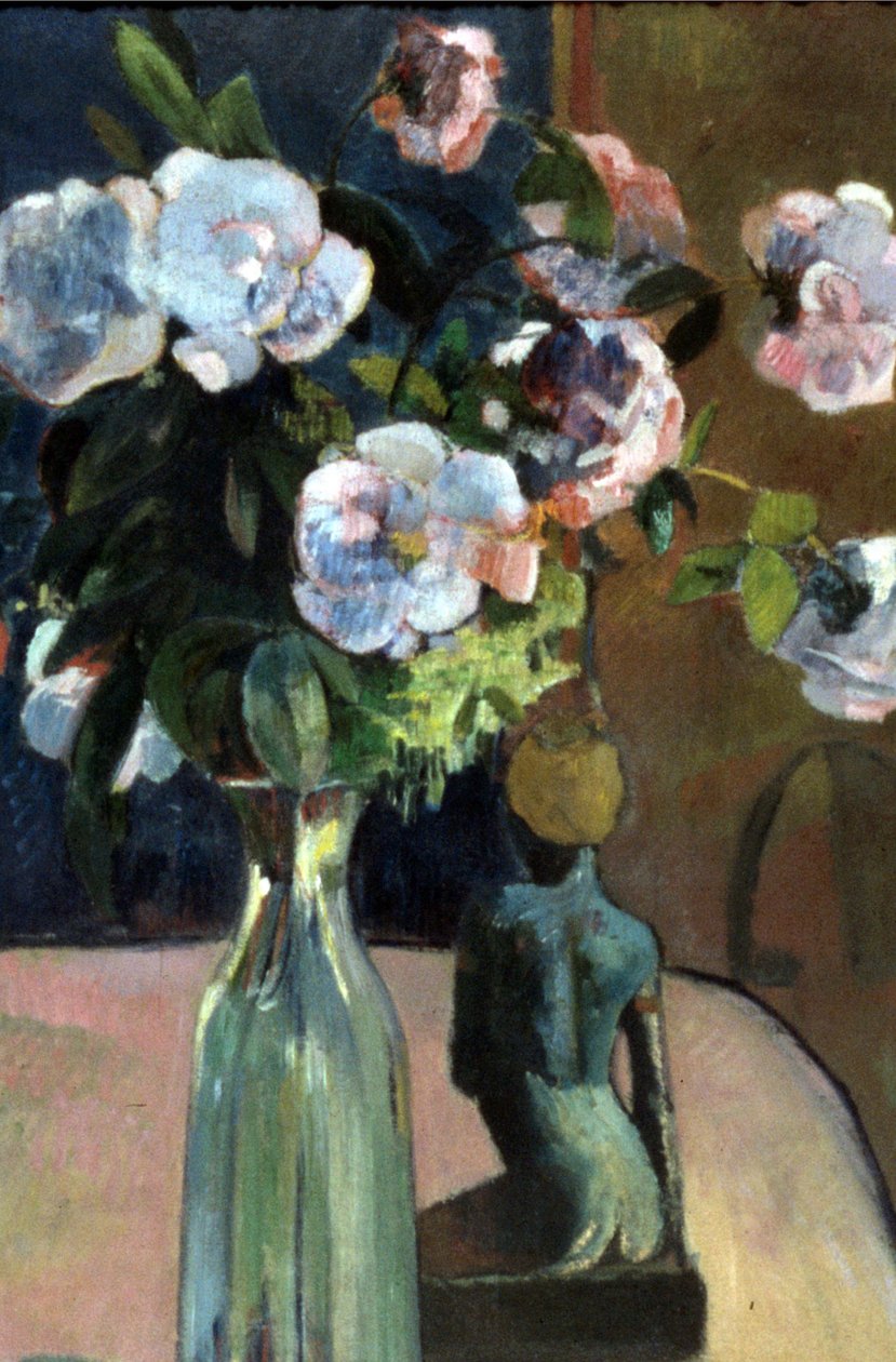 Stillleben mit Statuette, oder Rosen und Statuette von Paul Gauguin