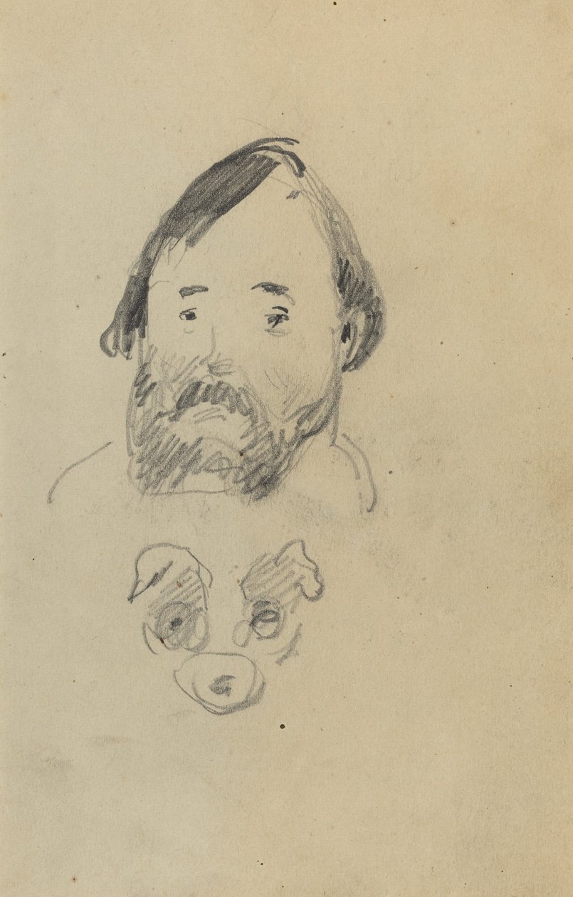 Kopf eines bärtigen Mannes mit einem Hundekopf von Paul Gauguin