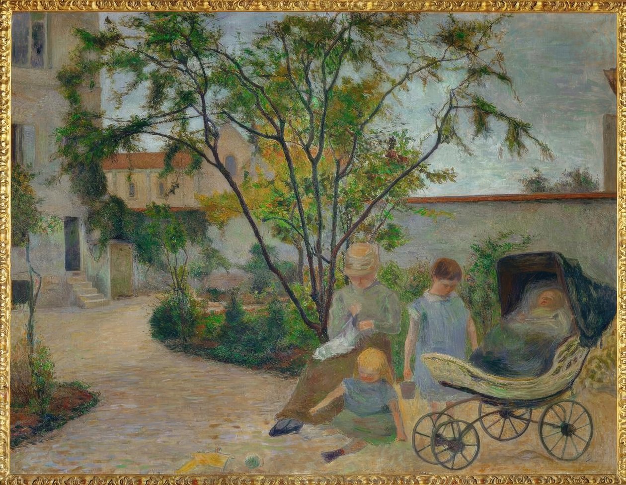 Garten in Vaugirard, oder Die Familie des Malers im Garten von Paul Gauguin