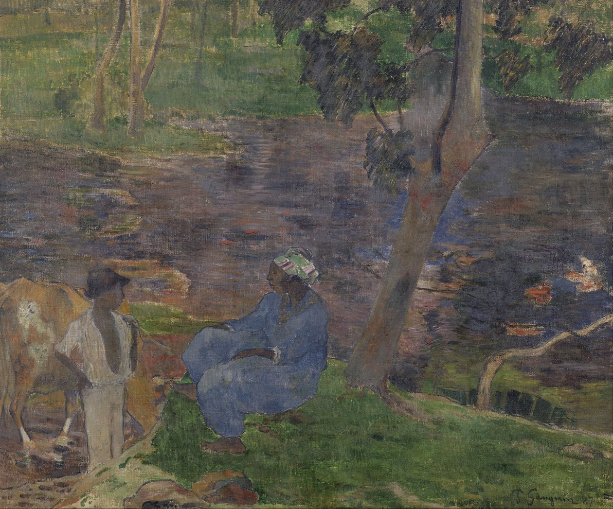 Am Ufer des Flusses in Martinique von Paul Gauguin