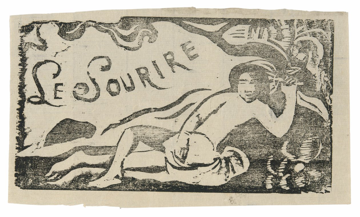 Tahitianische Frau, Kopfstück für Le sourire von Paul Gauguin