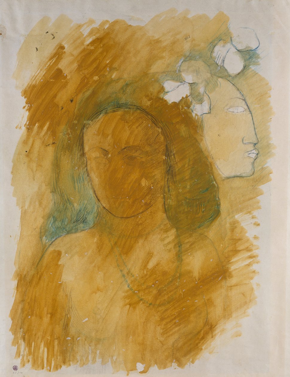 Tahitianische Frau mit bösem Geist von Paul Gauguin