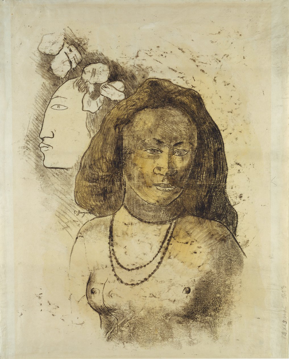 Tahitianische Frau mit bösem Geist, ca. 1899-1900 von Paul Gauguin