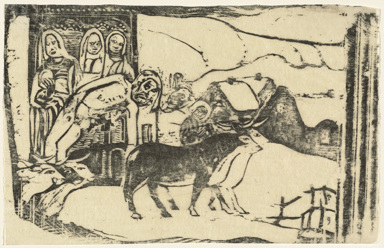 Wegkreuz in der Bretagne Le calvaire Breton von Paul Gauguin