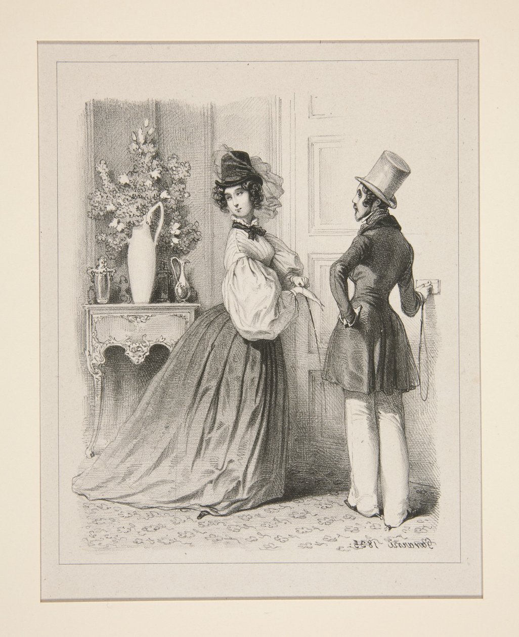 (Aufbruch zum Spaziergang.) von Paul Gavarni