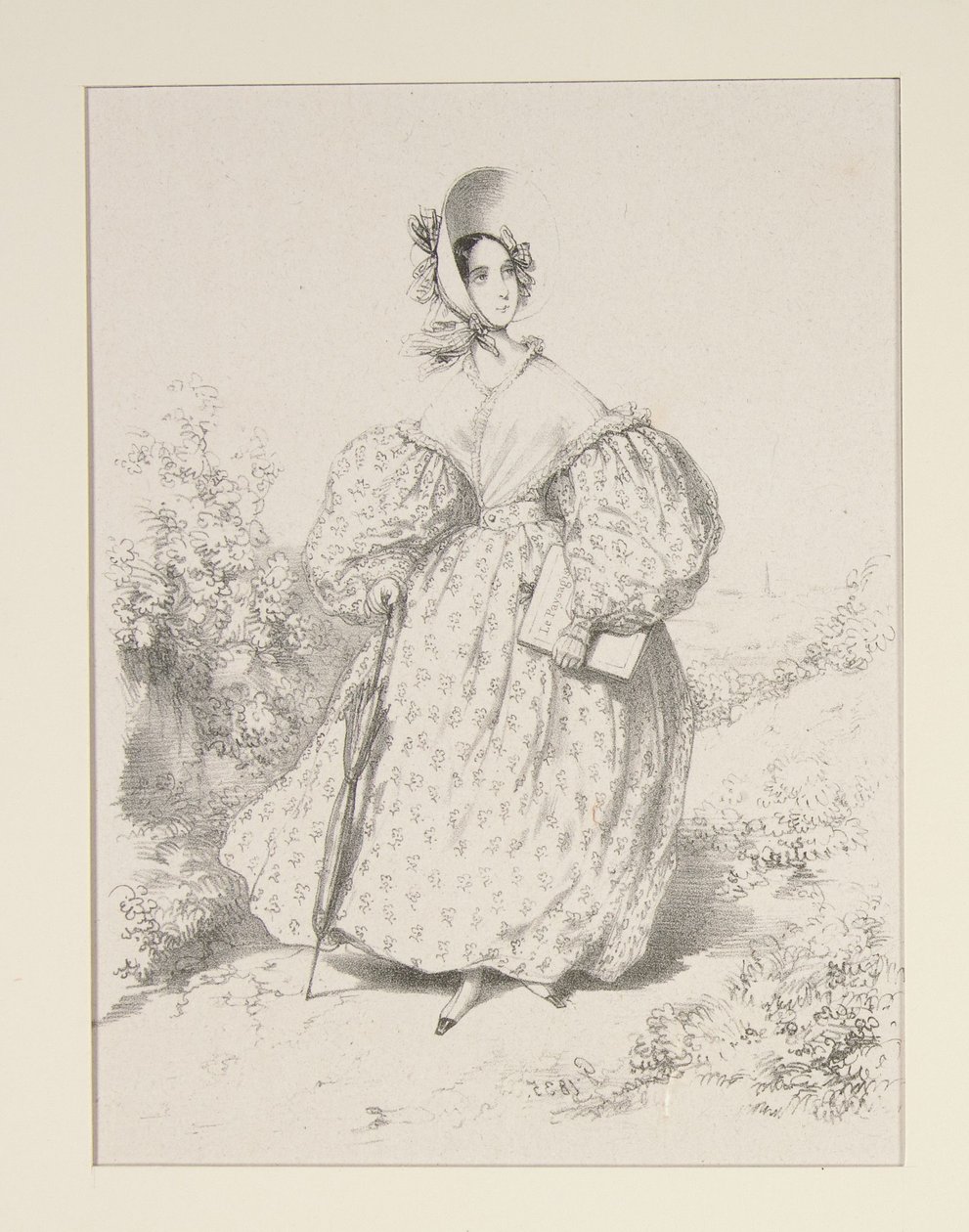 Auf dem Land. Huillet 1835. Kleid aus Jaconas, ... von Paul Gavarni