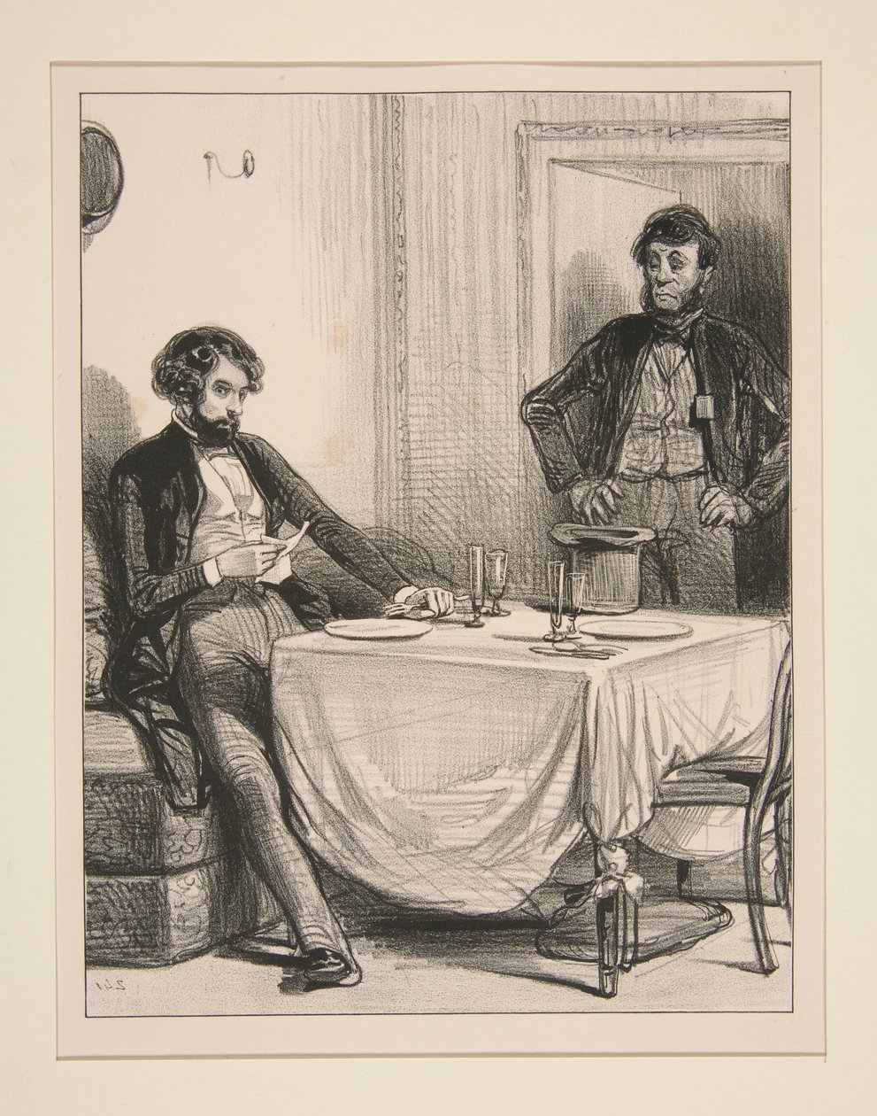 An einen Herrn Anatole, der in einem Kabinett wartet... von Paul Gavarni