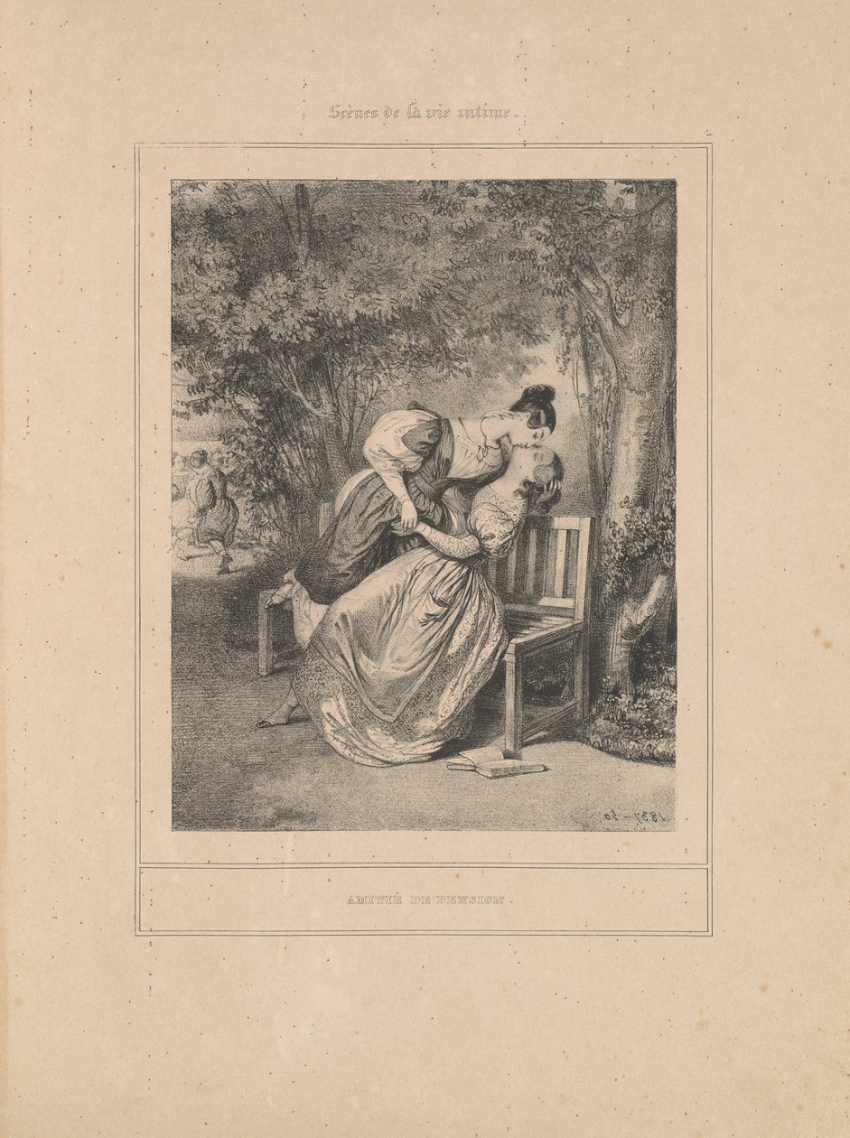 Freundschaft im Internat, aus der Serie Szenen des intimen Lebens von Paul Gavarni