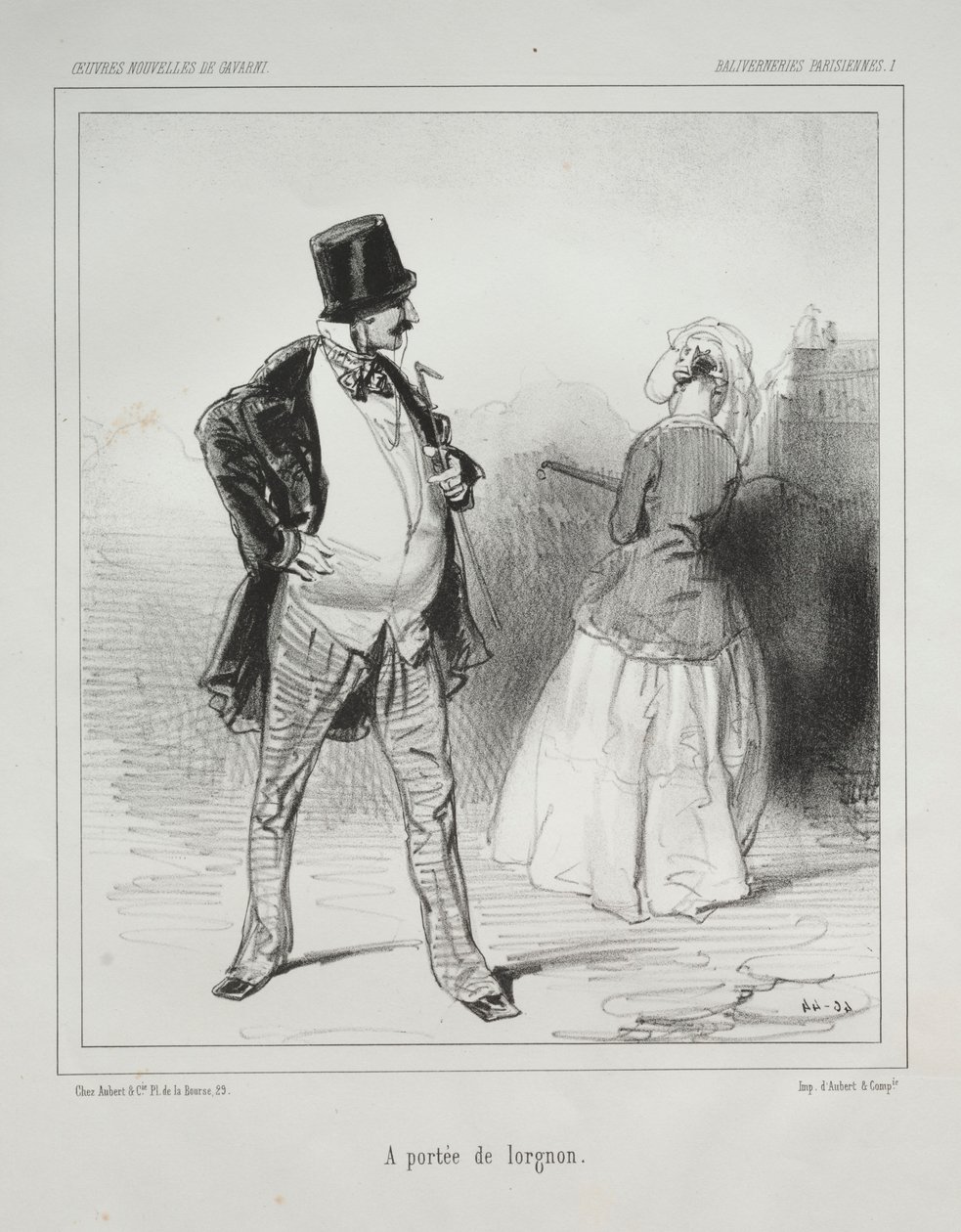 Baliverneries Parisiennes: A portée de lorgnon von Paul Gavarni