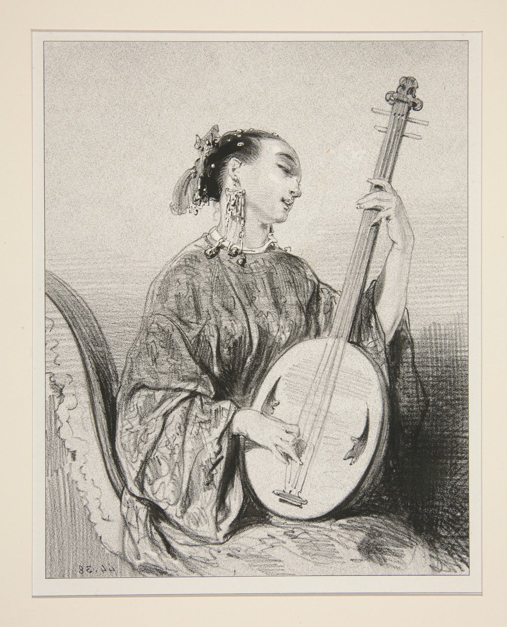 Chinesische Sängerin. von Paul Gavarni