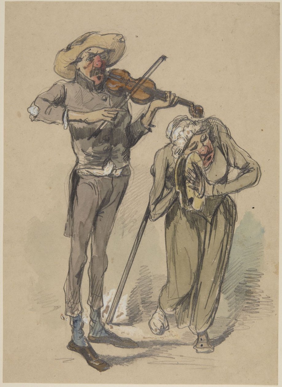 Geiger und Zimbelspieler von Paul Gavarni