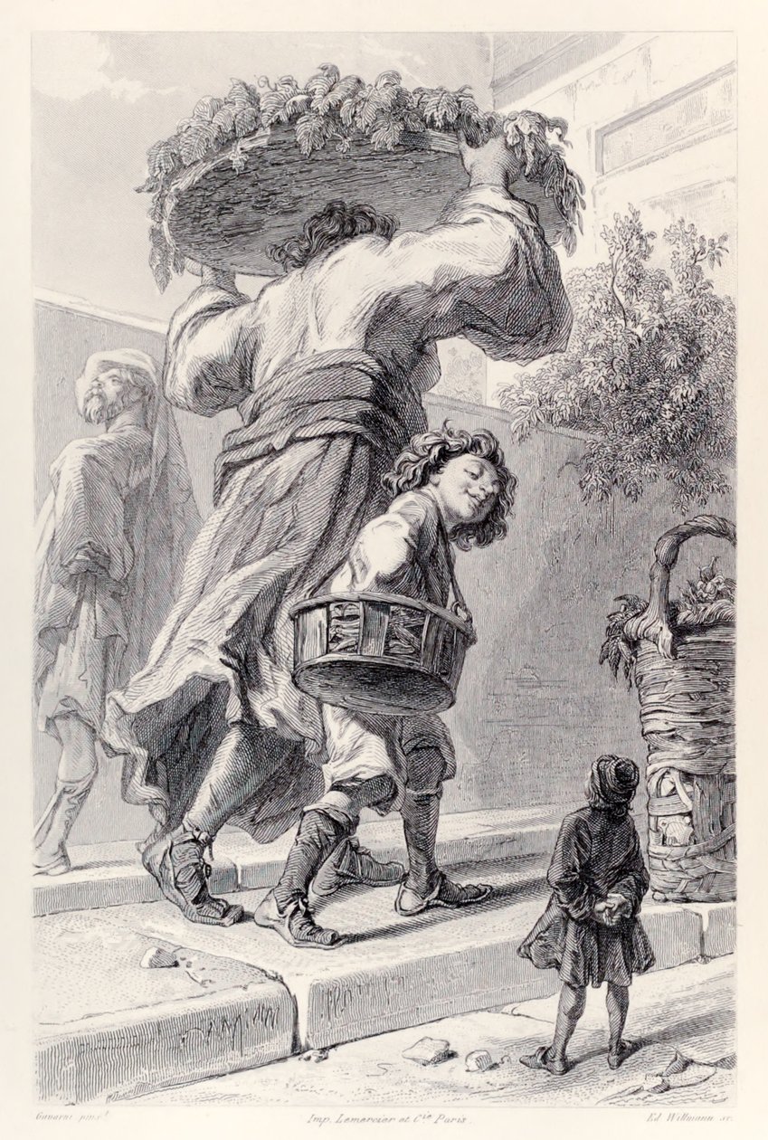 Gulliver und Lordbruldrud, aus der französischen Ausgabe von Gullivers Reisen von Jonathan Swift von Paul Gavarni
