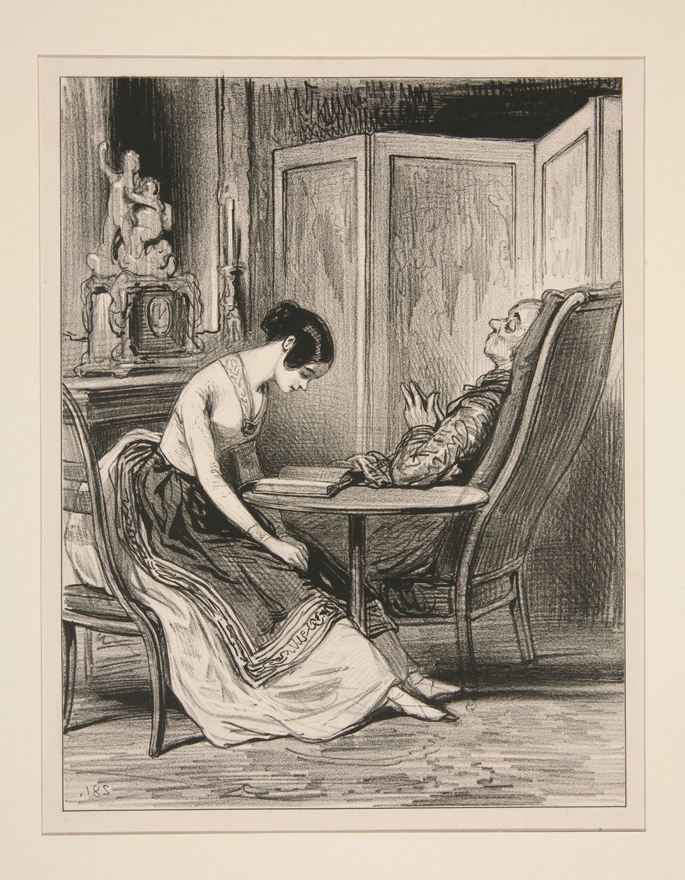 Abendliche Lektüre. von Paul Gavarni