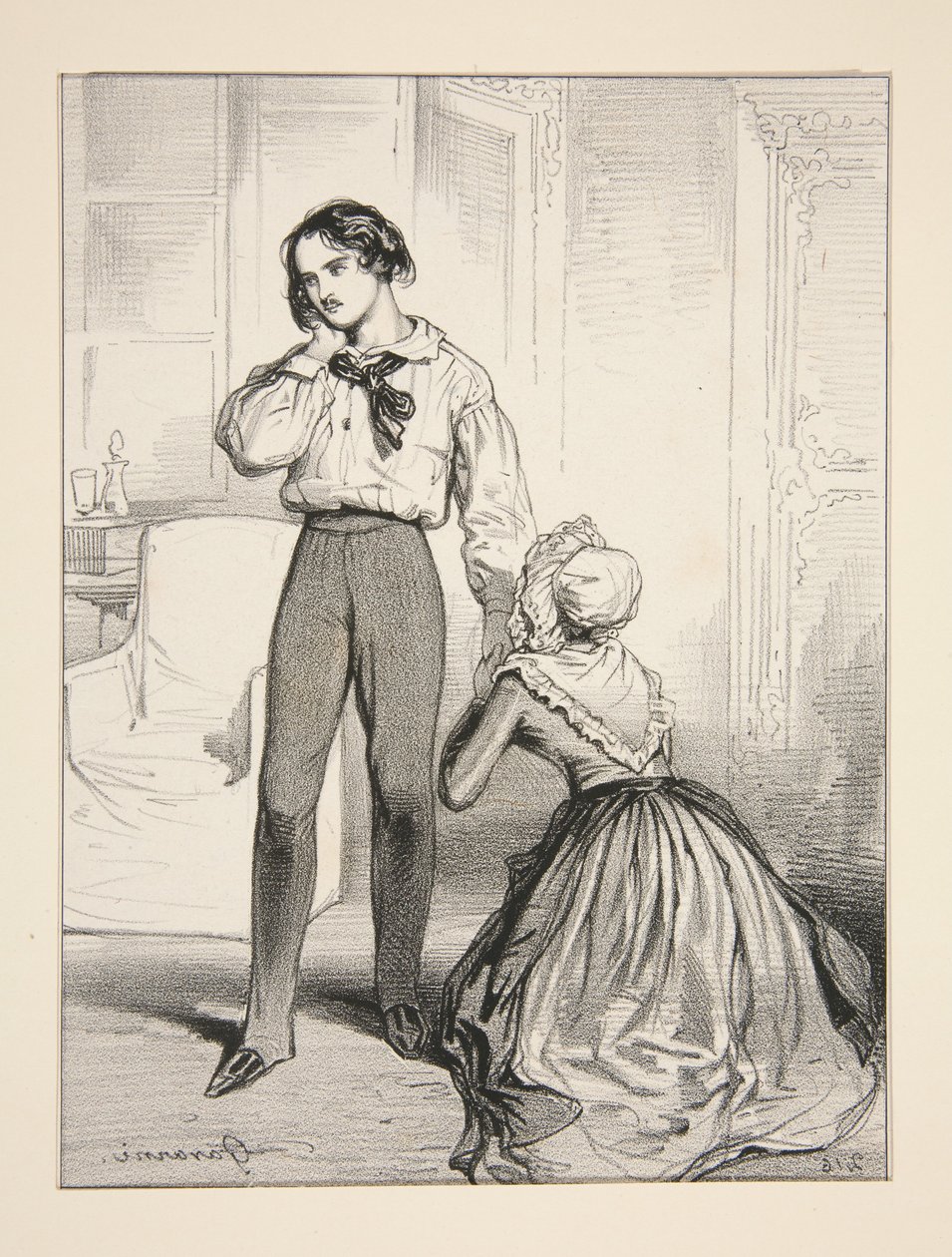 Arme Mutter. IV. Akt / Adolphe Laferrière von Paul Gavarni