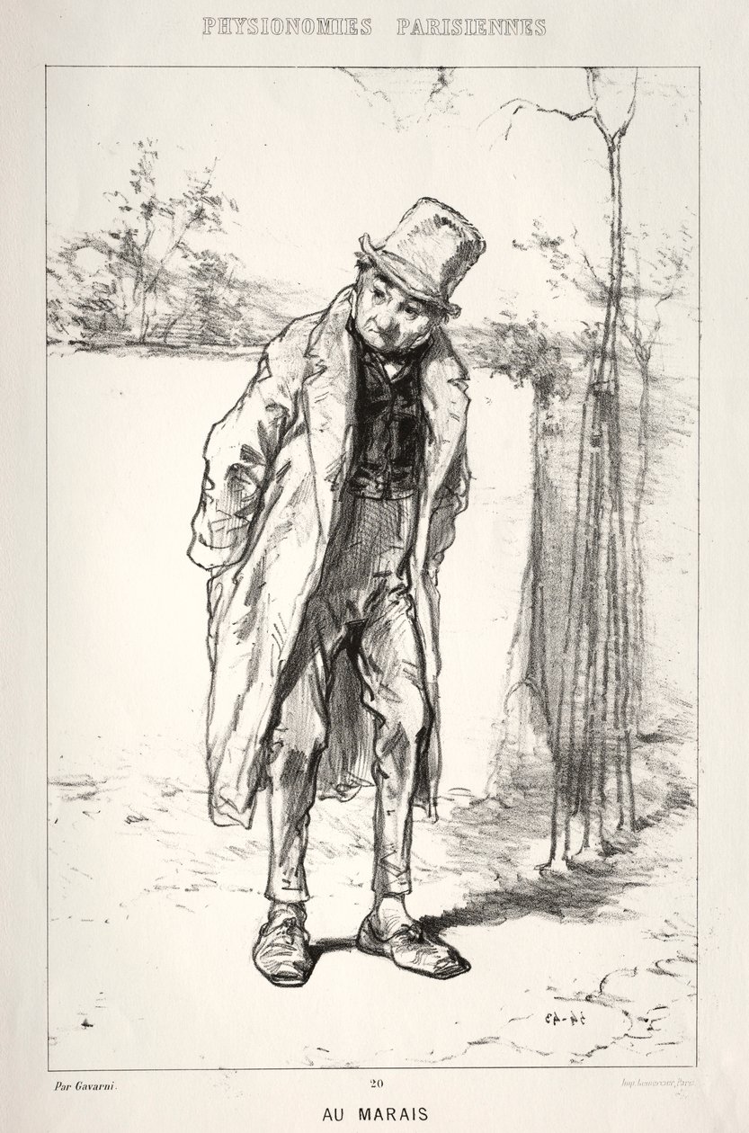 Physionomies Parisienne: Au Marais, 1869 von Paul Gavarni