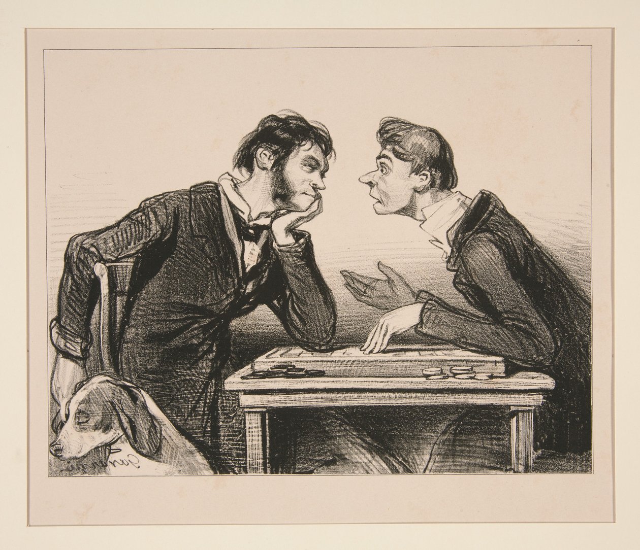 Pythagoras sagte: "Wenn dir die Unabhängigkeit lieb ist, fasse nicht die Hand einer Frau an..." von Paul Gavarni