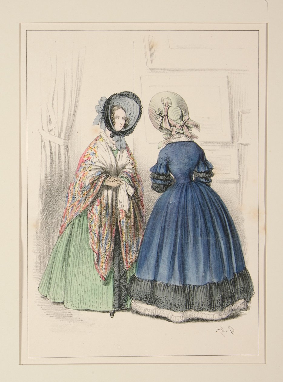 Robe aus Moiré mit Spitzenvolant von Paul Gavarni