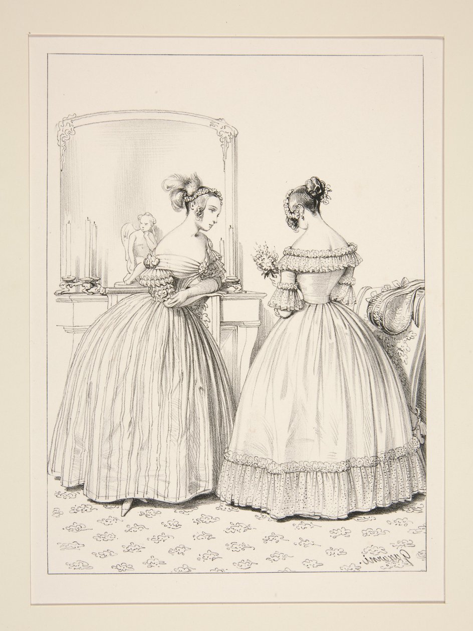 Robe de veloute a raies (Delisle, rue de Choiseul) von Paul Gavarni