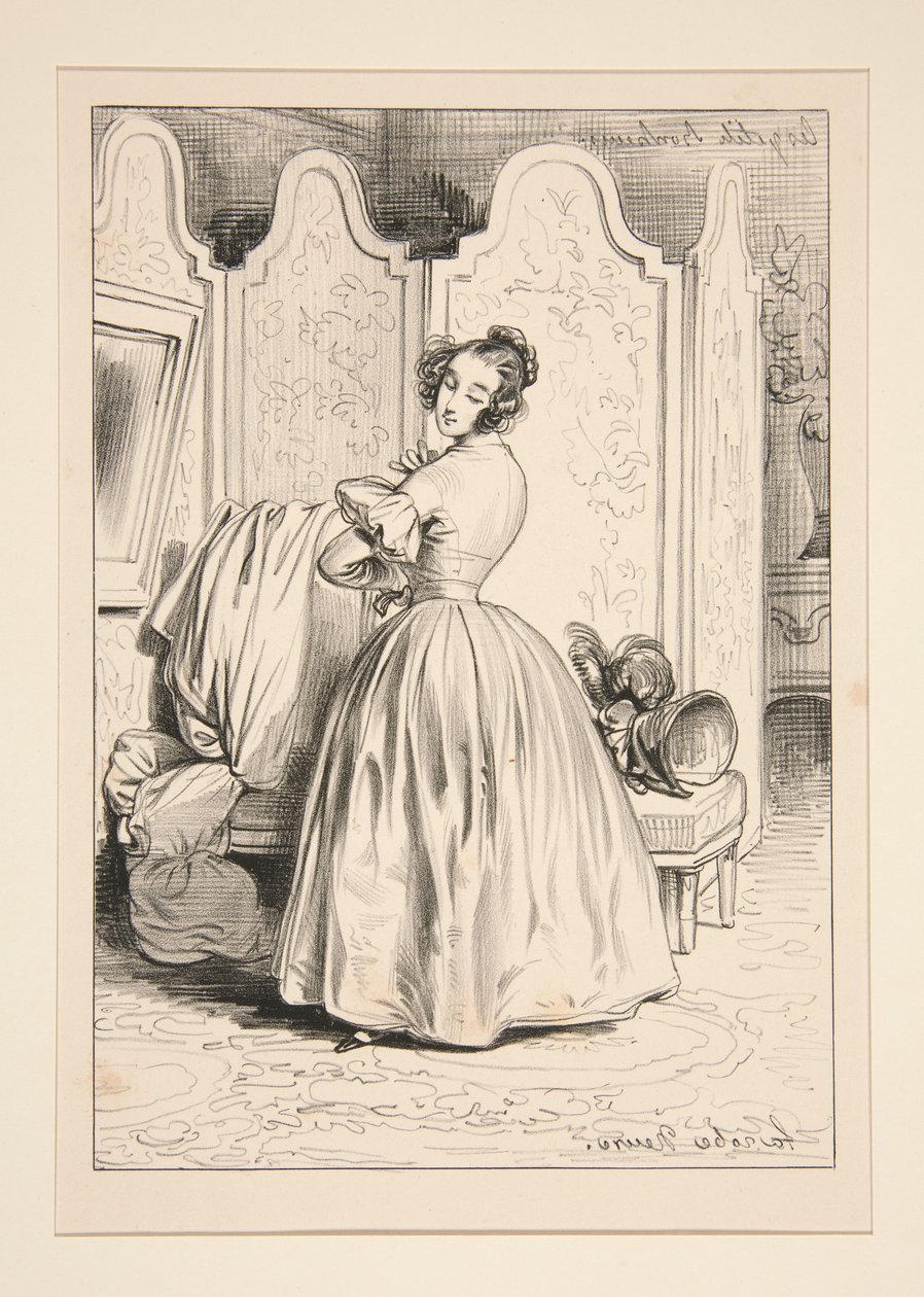EIN SEIDENKLEID. von Paul Gavarni