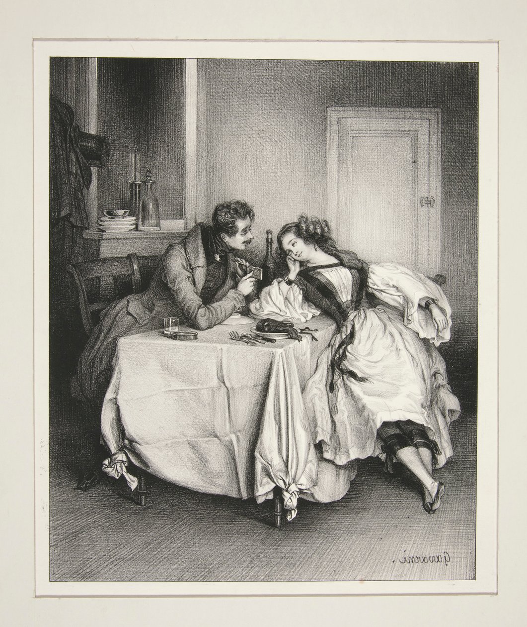 Ein Privatzimmer bei Petron von Paul Gavarni