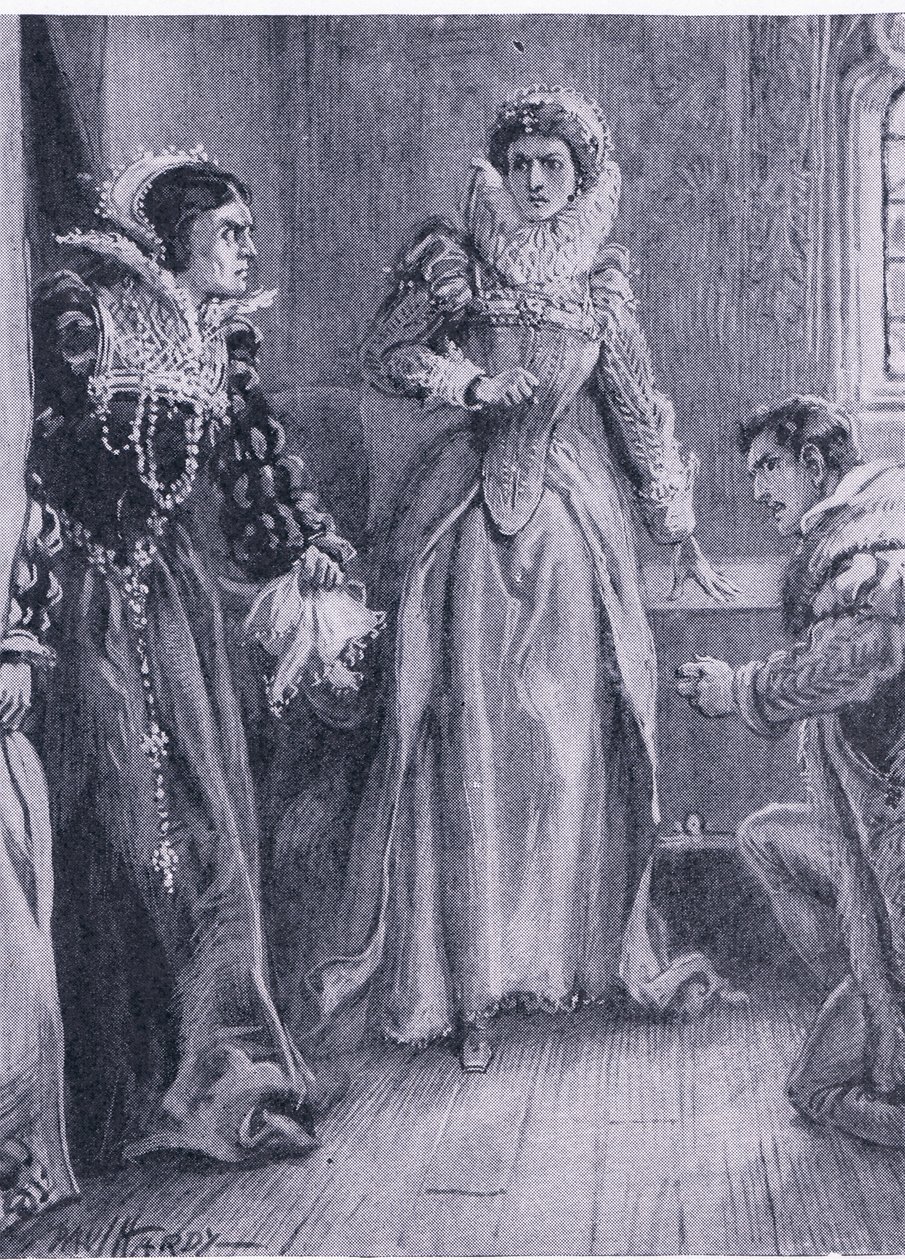 Königin Mary Elizabeth und Courtenay, Illustration aus The Worlds Library of Best Books, ca. 1940 von Paul Hardy