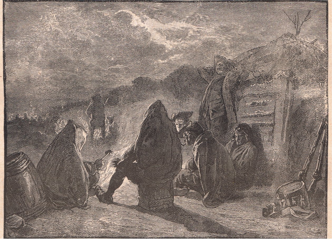 Washington am Valley Forge am Lagerfeuer von Paul Hardy