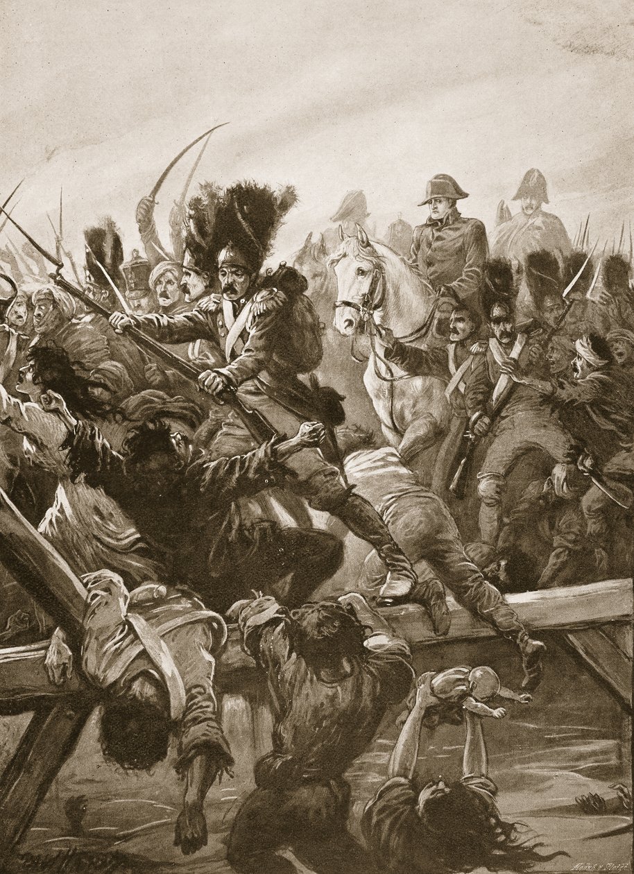 Als der Rest der Garde gesehen wurde, wie er dem Kaiser den Weg freimachte, gab es einen Ansturm, Illustration aus 