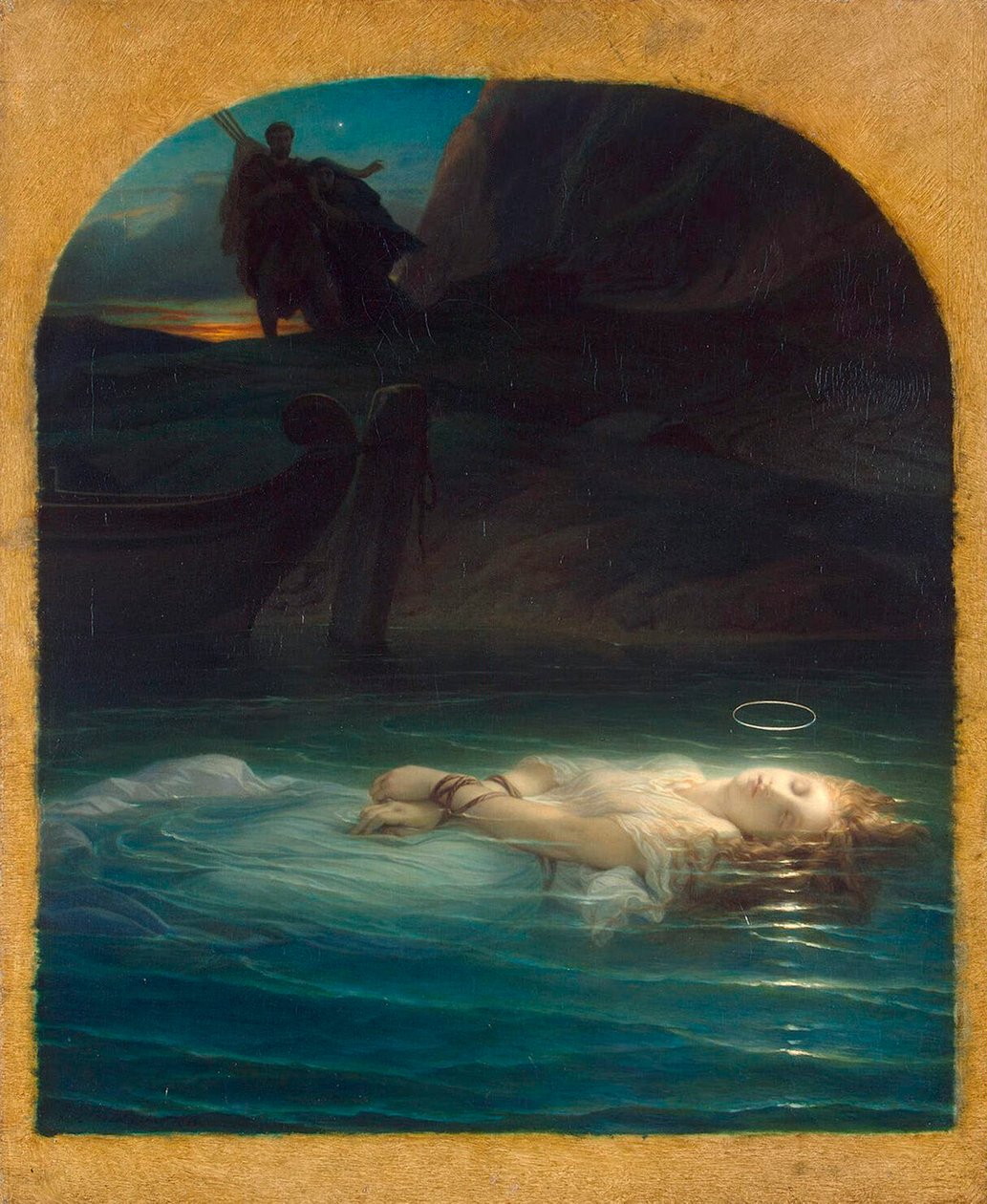 Christlicher Märtyrer im Tiber ertränkt während der Herrschaft von Diokletian von Paul Delaroche
