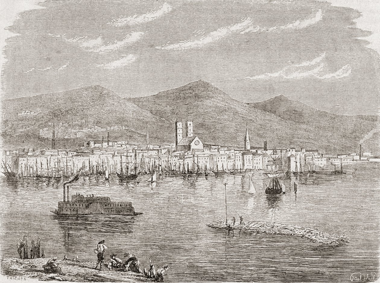 Montreal in den 1860er Jahren, graviert von Auguste Trichon (geb. 1814) von Paul Huet
