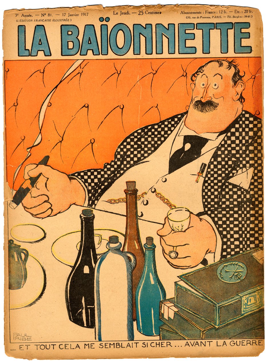 Cover von „La Baionnette“, Satirisch in Farben von Paul Iribe