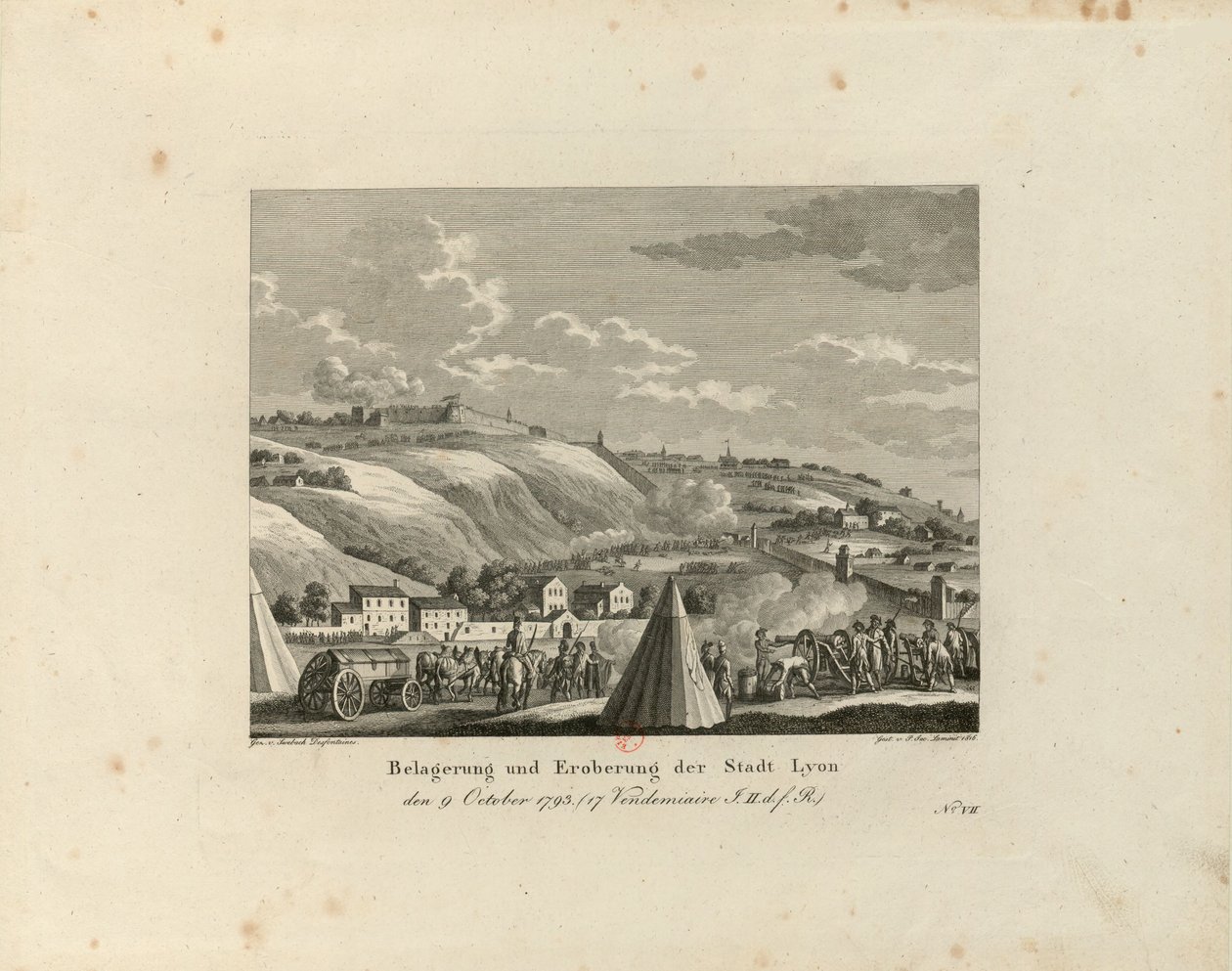 Belagerung und Einnahme der Stadt Lyon: 9. Oktober 1793, 1816-1818 von Paul Jacob Laminit