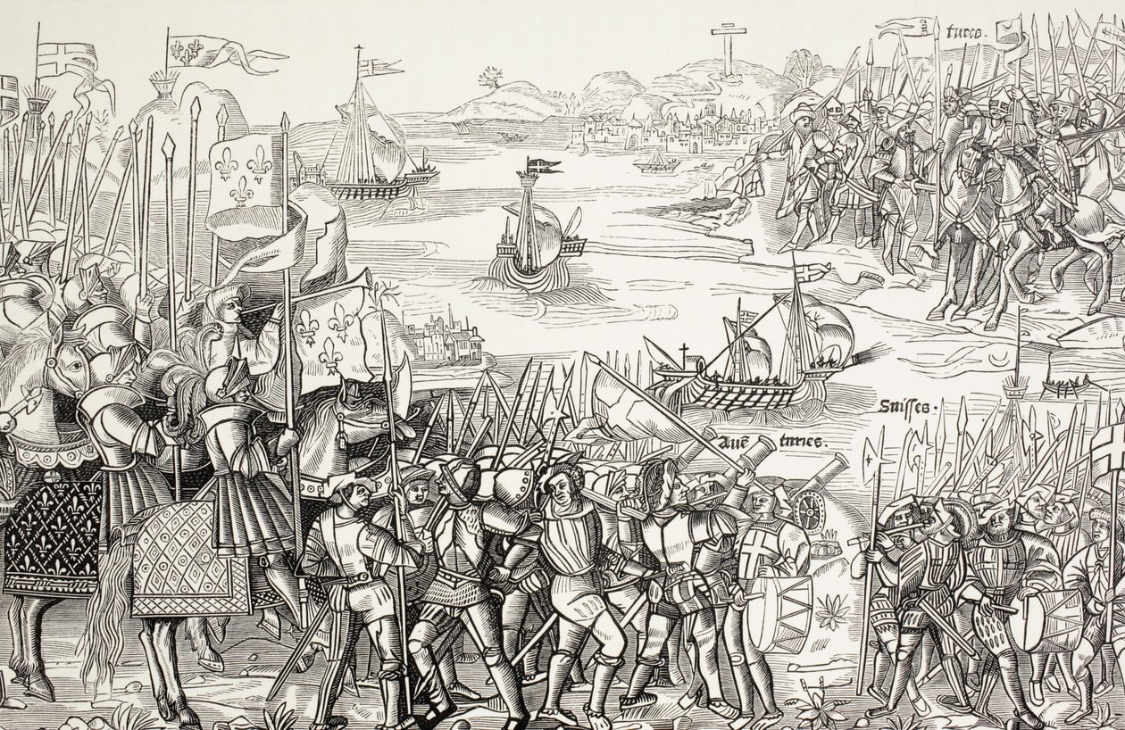 Kreuzfahrer landen 1249 während des siebten Kreuzzugs in Damiette, Ägypten von Paul Lacroix