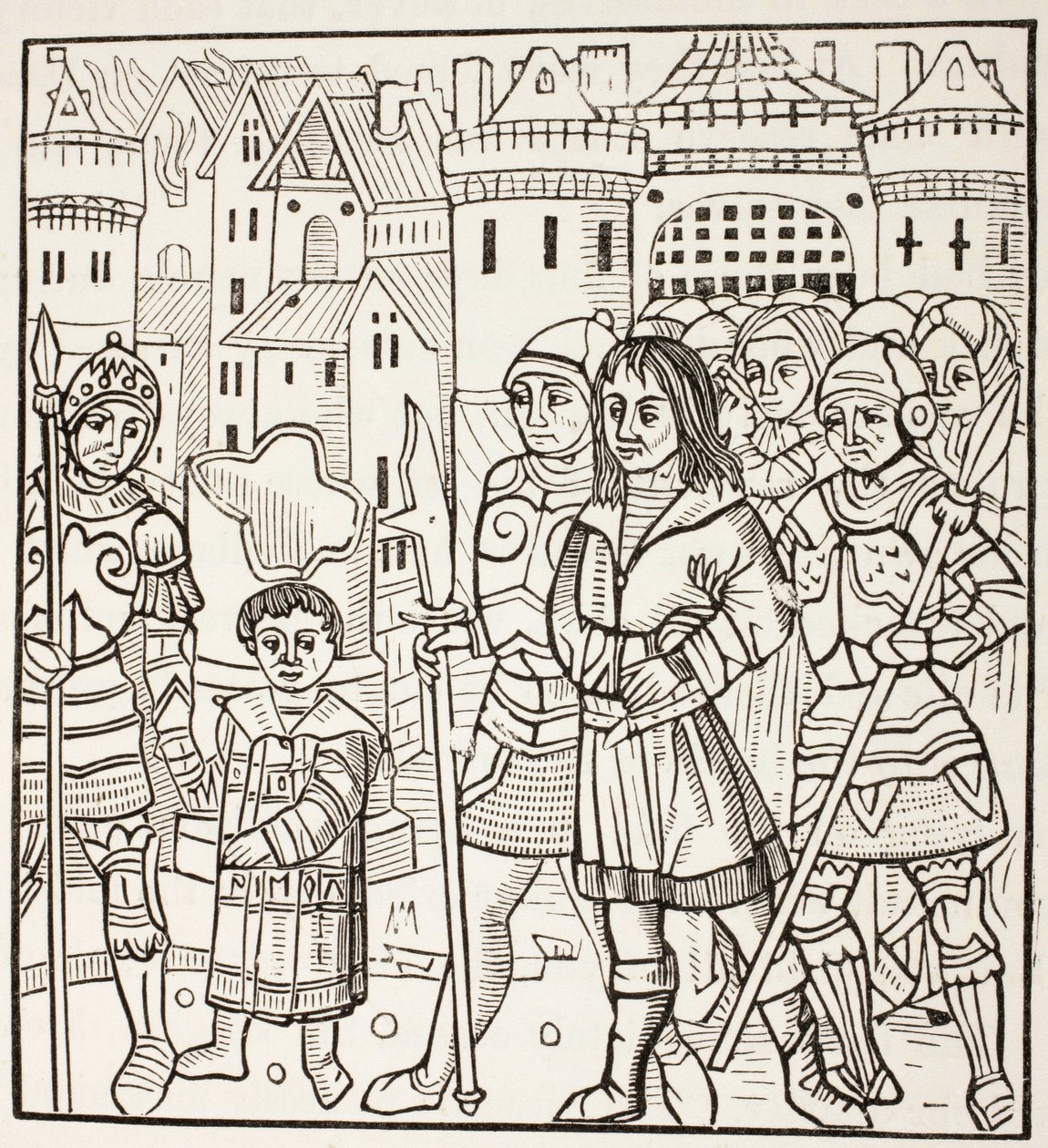 König St. Ludwig, Ludwig IX. von Frankreich, und seine beiden Brüder, Alphonse und Charles, werden nach der Schlacht von Fariskur im April 1250 während des siebten Kreuzzugs von den Sarazenen gefangen genommen von Paul Lacroix