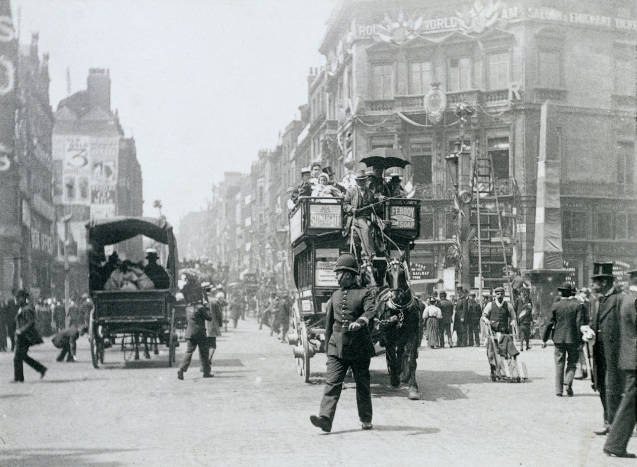 Ludgate Circus, London, vorbereitet für das Diamantjubiläum von Königin Victoria von Paul Martin