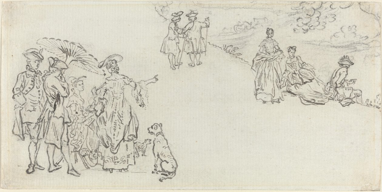 Damen und Herren in einem Landpark von Paul Sandby