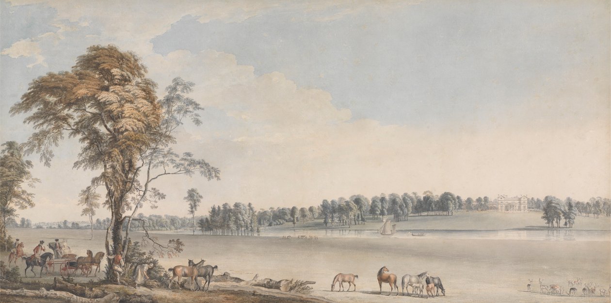 Nordwestansicht von Wakefield Lodge im Whittlebury Forest, Northamptonshire von Paul Sandby