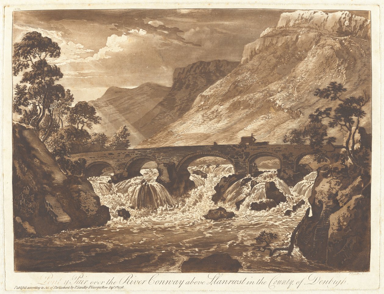 Pont-y-Pair über den Fluss Conway oberhalb von Llanrwst im County Denbigh von Paul Sandby