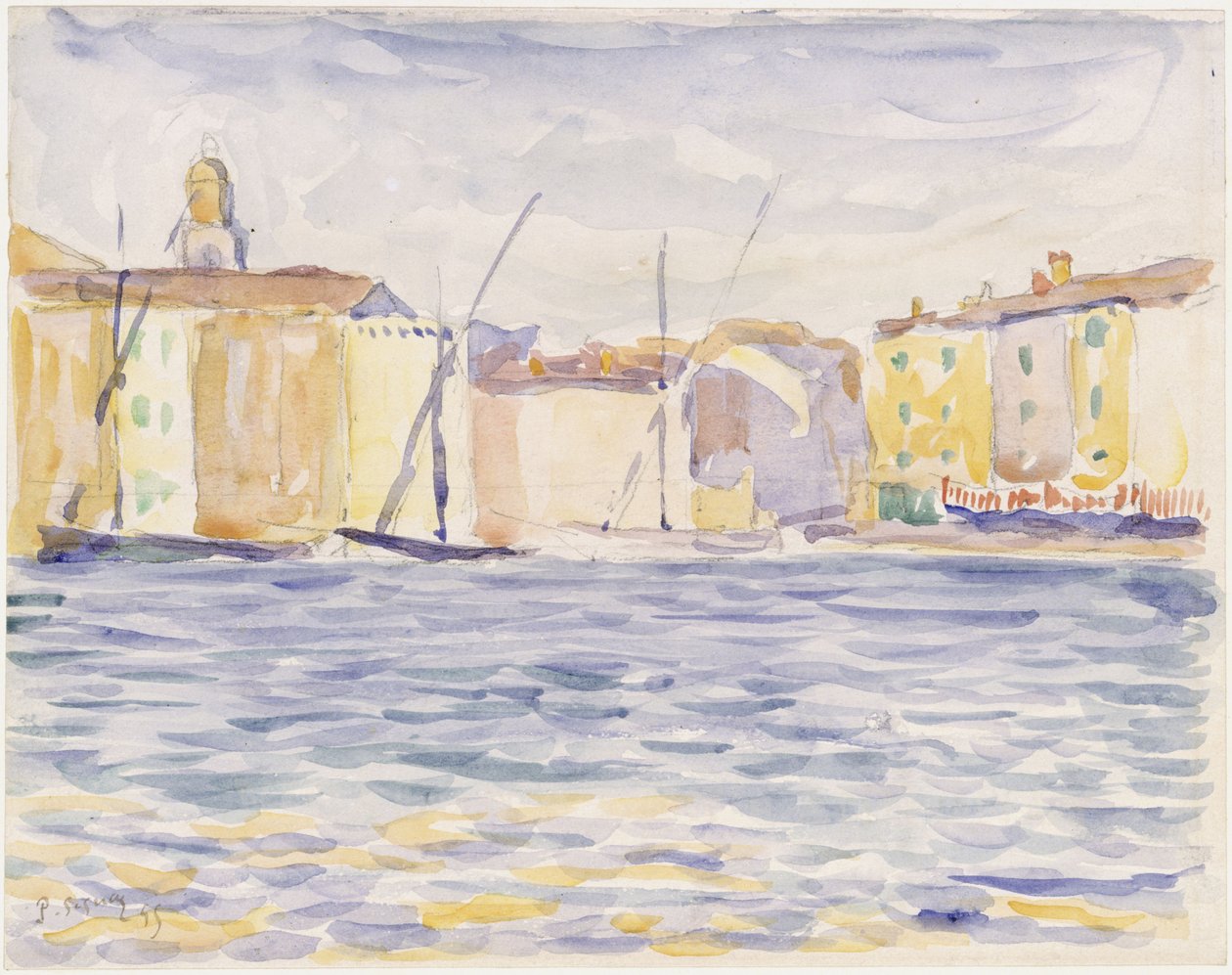 Häuser an einem Landungsplatz im Süden von Paul Signac