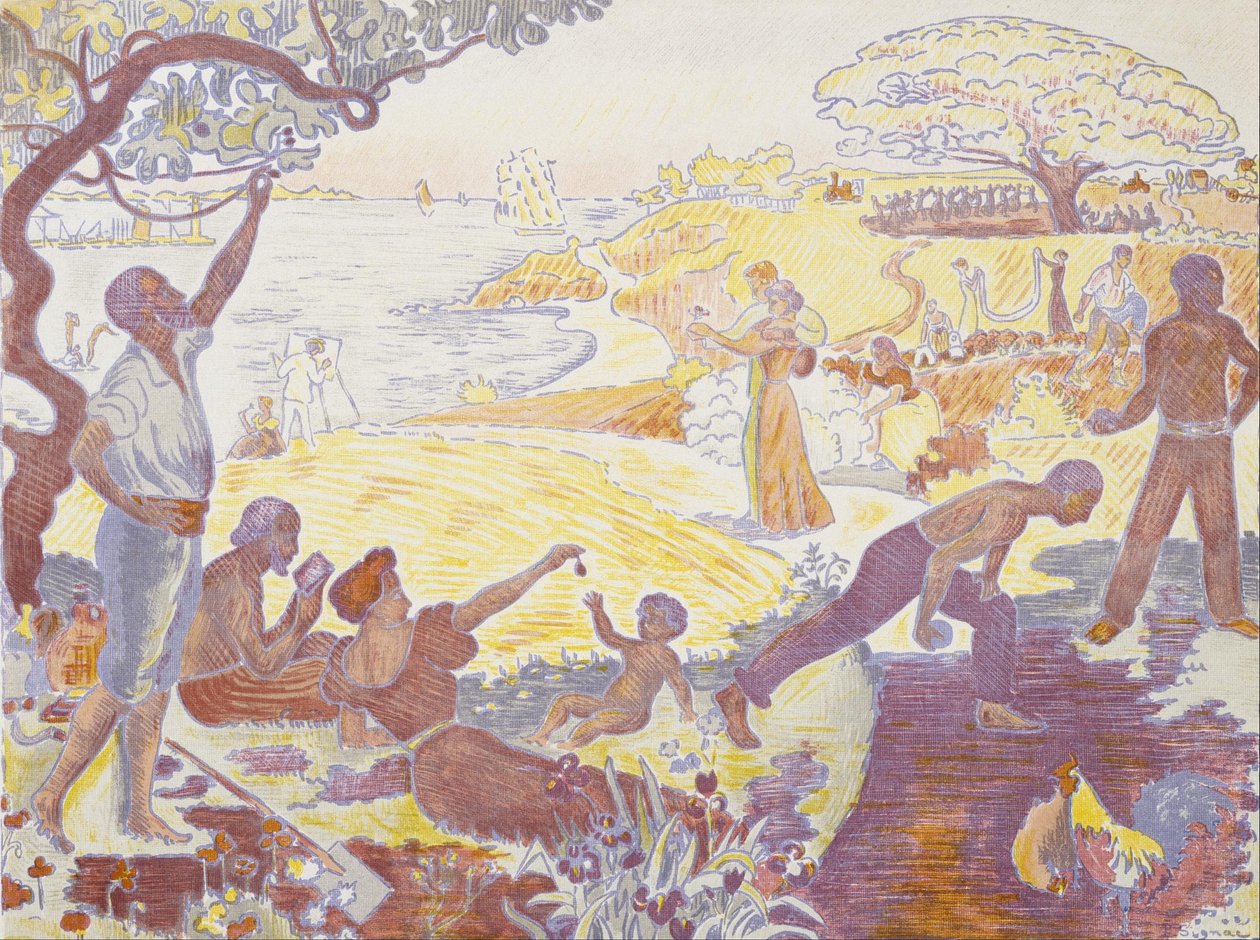 In der Zeit der Harmonie: Die Freude am Leben – Sonntag am Meer von Paul Signac