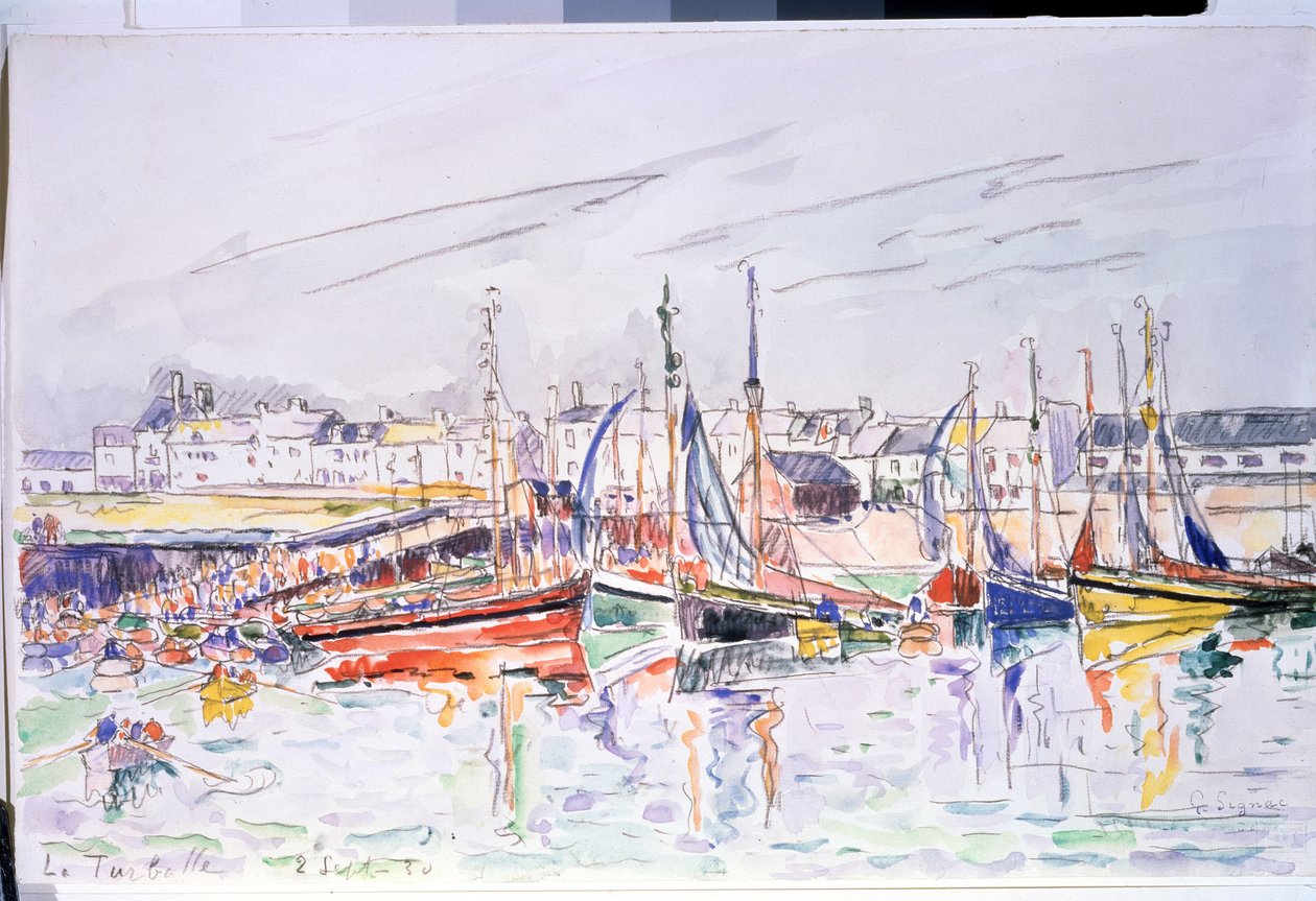 La Turballe. Segelboote im Hafen von La Turballe in Loire Atlantique von Paul Signac