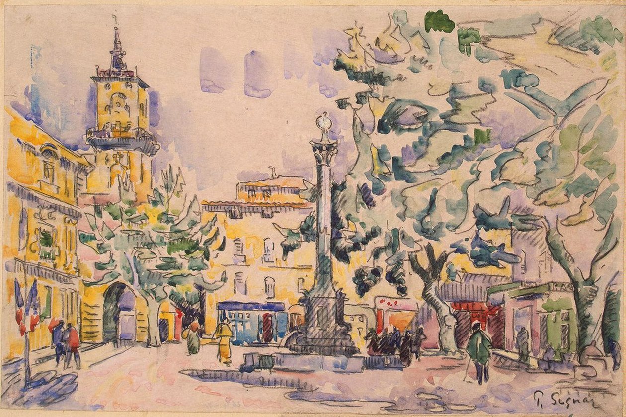 Platz des Rathauses in Aix-en-Provence von Paul Signac