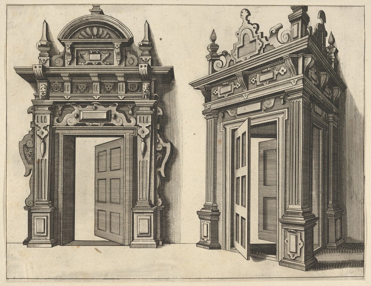 Zwei Holzportale von Paul Vredeman de Vries