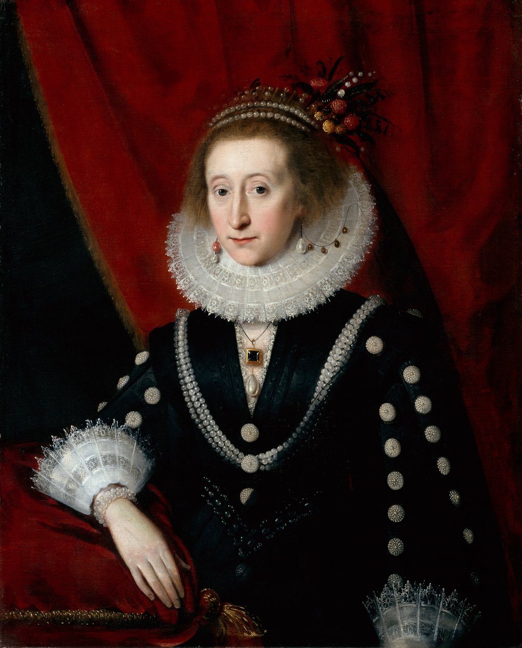 Porträt einer Dame, vermutlich Lucy Harington von Paul van (circle of) Somer