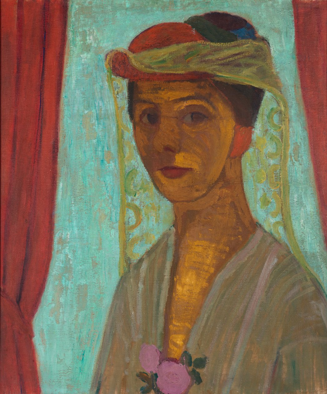 Selbstbildnis mit Hut und Schleier von Paula Modersohn-Becker