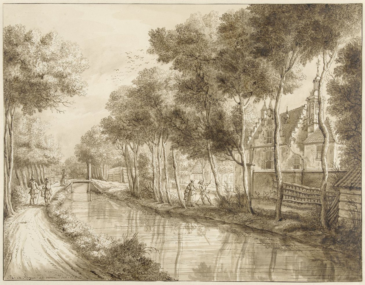 Das Haus von Jhr. Quarles bei Voorburg von Paulus Constantijn la Fargue