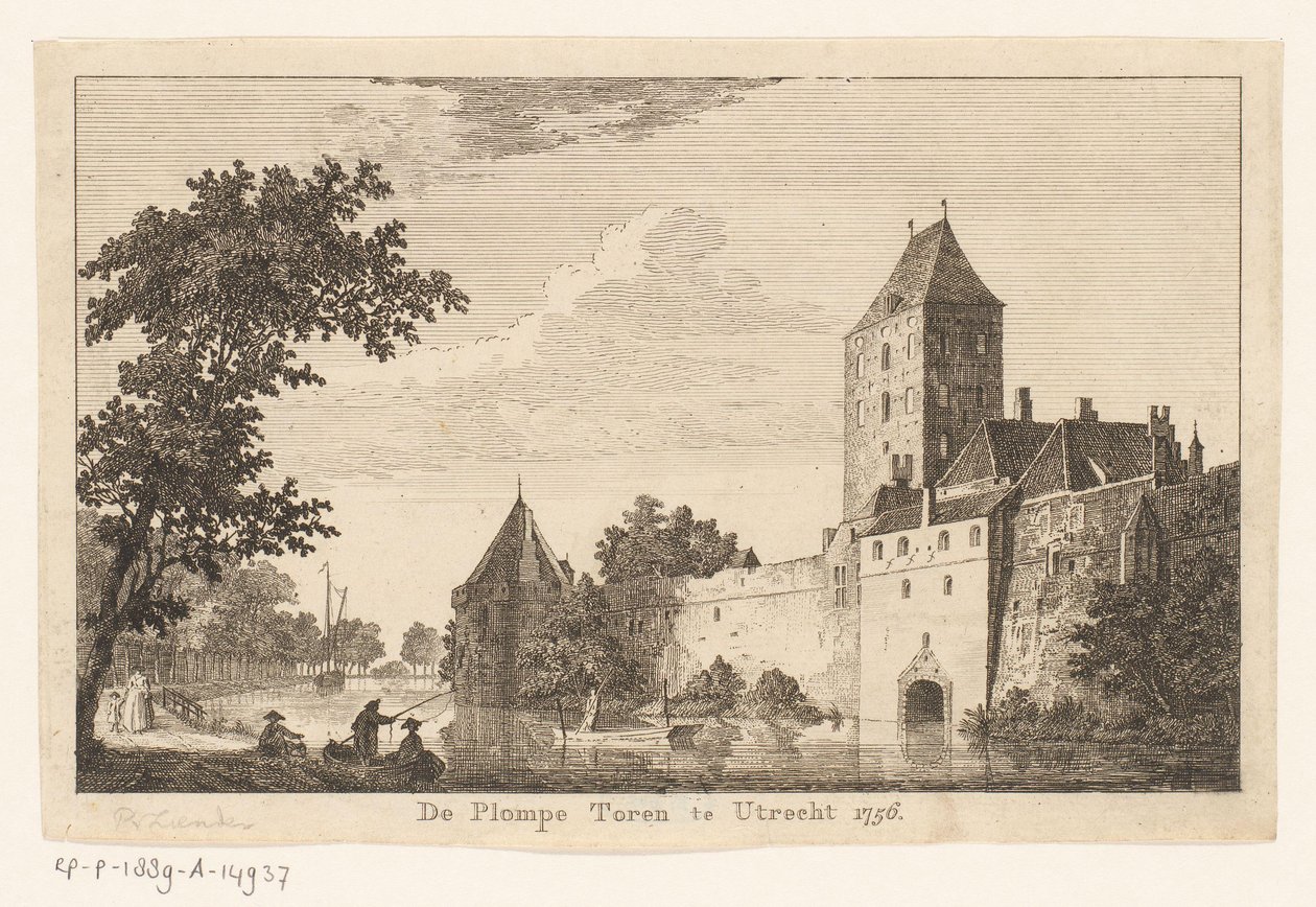 Ansicht des Plompe Turms in Utrecht, 1756 von Paulus van Liender